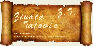 Života Tatović vizit kartica